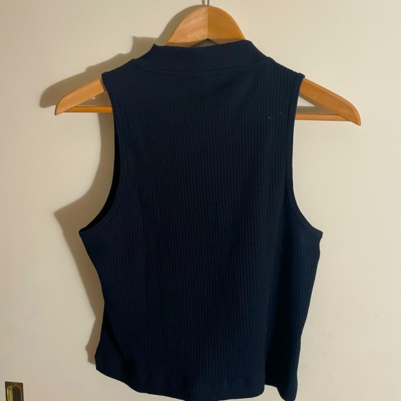 Mock Neck Ribbed Tank Top - Picture 12 of 13